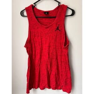 Jordan Mens Red Space Dye Tank Top Jumpman Logo Sleeveless Large 789825-695